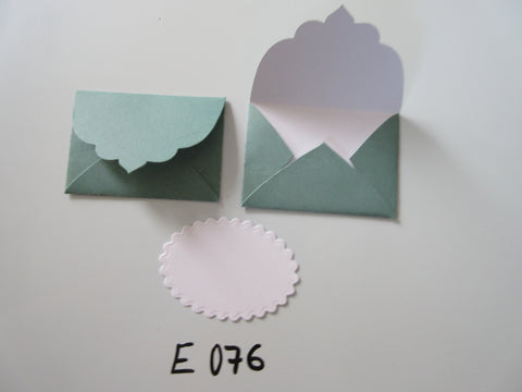 Set of 2 E076 Green Handmade Envelope Gift Tags