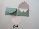 Set of 2 E081 Green with Snowflake Burst Handmade Envelope Gift Tags