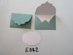 Set of 2 E082 Green with Snowflake Burst Handmade Envelope Gift Tags