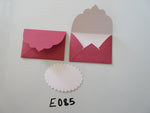 Set of 2 E085 Red with Slight Snowflake Print Handmade Envelope Gift Tags