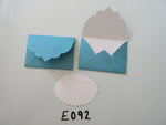 Set of 2 E092 Blue with Snowflake Accents Handmade Envelope Gift Tags