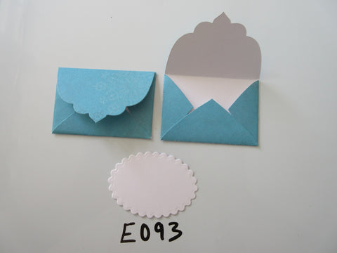 Set of 2 E093 Blue with Snowflake Burst Handmade Envelope Gift Tags