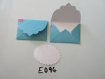 Set of 2 E094 Blue with Christmas Bauble Handmade Envelope Gift Tags