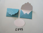 Set of 2 E095 Blue with Snowflake Burst Handmade Envelope Gift Tags