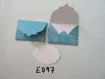 Set of 2 E097 Blue with Snowflakes Handmade Envelope Gift Tags