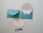 Set of 2 E099 Blue with Swirls and Snowflakes Handmade Envelope Gift Tags