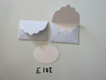 Set of 2 E102 Pale Blue with Ribbon Like Swirl Handmade Envelope Gift Tags