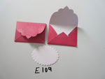 Set of 2 E109 Red with Snowflake Bursts Handmade Envelope Gift Tags