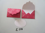 Set of 2 E110 Red with Snowflakes Handmade Envelope Gift Tags