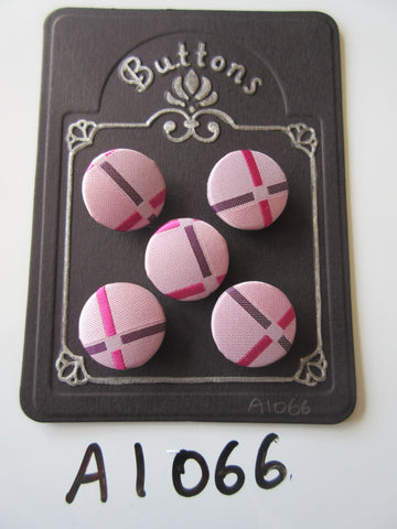 A1066 - Lot of 5 Handmade Pink Fabric Buttons