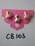 CB103 Lot of 3 Silver Colour Heart Metal Charm Beads