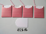 Set of 4 No.2818 Pink Stripes Unique Handmade Gift Tags