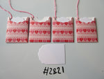 Set of 4 No.2821 Pale Pink with Arrows and Hearts Unique Handmade Gift Tags