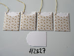 Set of 4 No.2827 White with Gold Reindeer Unique Handmade Gift Tags