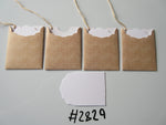 Set of 4 No.2829 Faint Brown Stripes Unique Handmade Gift Tags