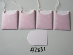 Set of 4 No.2831 Pale Pink with Snowflakes Unique Handmade Gift Tags