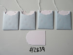 Set of 4 No.2839 Pale Blue with Snowflakes Unique Handmade Gift Tags