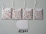 Set of 4 No.2841 White with Coloured Light Garlands Unique Handmade Gift Tags