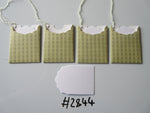 Set of 4 No.2844 Green with Green Squares Unique Handmade Gift Tags