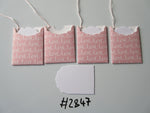 Set of 4 No.2847 Baby Pink with Love Script Unique Handmade Gift Tags