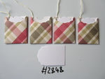 Set of 4 No.2848 Red & Green Check Unique Handmade Gift Tags