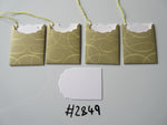 Set of 4 No.2849 Green with Lime Green Scroll design Unique Handmade Gift Tags