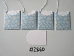 Set of 4 No.2860 Blue with Snowflakes Unique Handmade Gift Tags