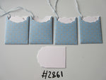 Set of 4 No.2861 Blue with Circles and Snowflakes Unique Handmade Gift Tags