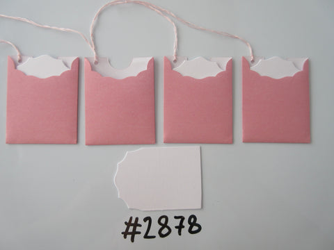 Set of 4 #2878 Plain Pale Pink Unique Handmade Gift Tags