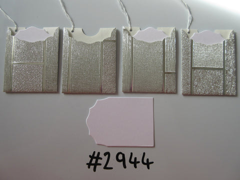 Set of 4 No. 2944 Silver Colour Block Lines Unique Handmade Gift Tags