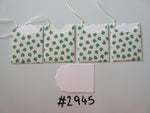 Set of 4 No. 2945 Cream with Green Maple Leaves Unique Handmade Gift Tags