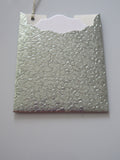 Set of 4 #2955 Mint Green Blue Shiny Metallic Textured Unique Handmade Gift Tags