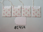 Set of 4 No. 2959 Cream & Beige with Cherries Unique Handmade Gift Tags