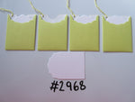 Set of 4 No. 2968 Pale Lime Green & Yellow Unique Handmade Gift Tags