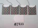 Set of 4 No. 2977 Black with Multicoloured Dots Unique Handmade Gift Tags