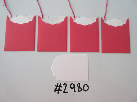 Set of 4 No. 2980 Red Unique Handmade Gift Tags