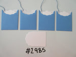 Set of 4 No. 2985 Plain Blue Unique Handmade Gift Tags