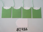 Set of 4 No. 2988 Plain Green Unique Handmade Gift Tags