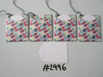 Set of 4 No. 2996 White with Coloured Christmas Gift Boxes Unique Handmade Gift Tags