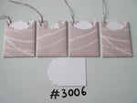 Set of 4 No. 3006 Dusky Pink with White String Garland Unique Handmade Gift Tags