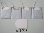 Set of 4 No. 3007 Blue with Light Blue & White Dots / Circle Snow Unique Handmade Gift Tags