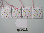 Set of 4 No. 3022 White with Multicoloured Stars Unique Handmade Gift Tags