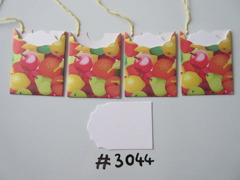 Set of 4 No. 3044 Mixed Fruit Unique Handmade Gift Tags