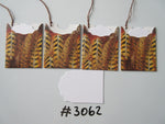 Set of 4 No. 3062 Brown Feather Unique Handmade Gift Tags