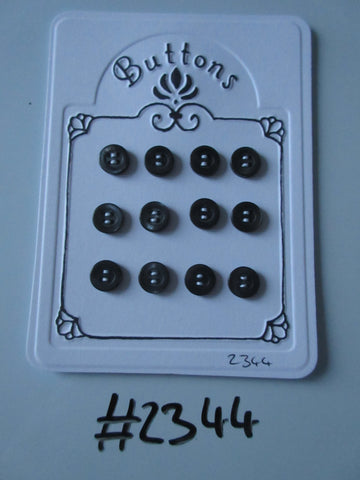 #2344 Lot of 12 Dark Grey Buttons