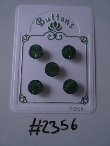 #2356 Lot of 5 Green Flower Buttons