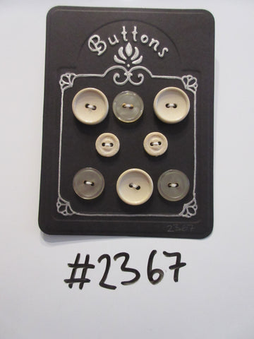 #2367 Lot of 8 Beige & Pale Gold Colour Buttons