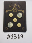#2369 Lot of 5 Cream Pearlescent / Flower Buttons