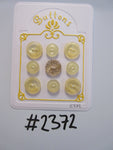#2372 Lot of 9 Pale Yellow / Cream / Gold Colour Buttons