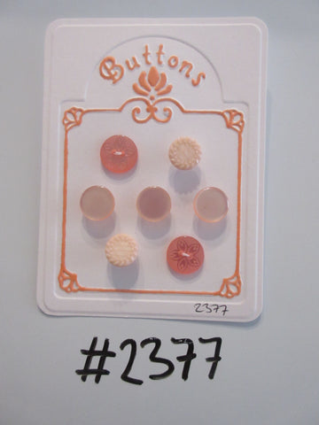 #2377 Lot of 7 Mixed Pale Pink Buttons
